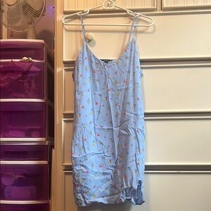 Floral Blue Sleeveless Dress